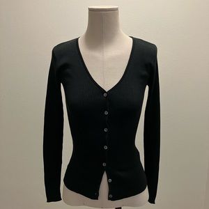 Long Sleeve V Neck Button Down Cardigan Sweater